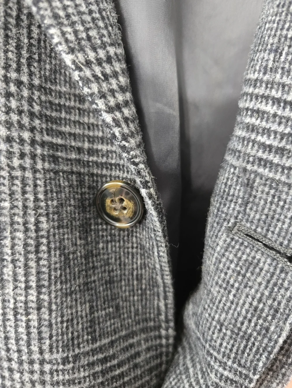 Ralph Lauren Glen Plaid Wool Blend Big Boys Overcoat Hidden Button Velvet Sz 16R